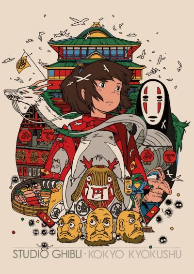 Japan Famous Cartoon Anime Spirited Away Character Quality Canvas Painting Posters Kids Room Living Wall Art 35 - Anime Posters Shop