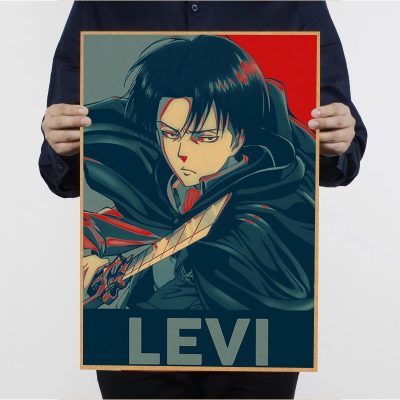 Attack On Titan Levil Ackerman Classic Movie Posters Decoracion Painting Wall Art Kraft Paper Home Decor 7 - Anime Posters Shop