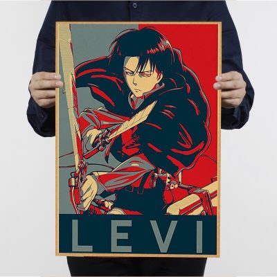 Attack On Titan Levil Ackerman Classic Movie Posters Decoracion Painting Wall Art Kraft Paper Home Decor 8 - Anime Posters Shop